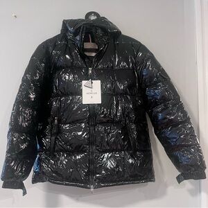 Moncler High-Shine Black Quilted Puffer Jacket